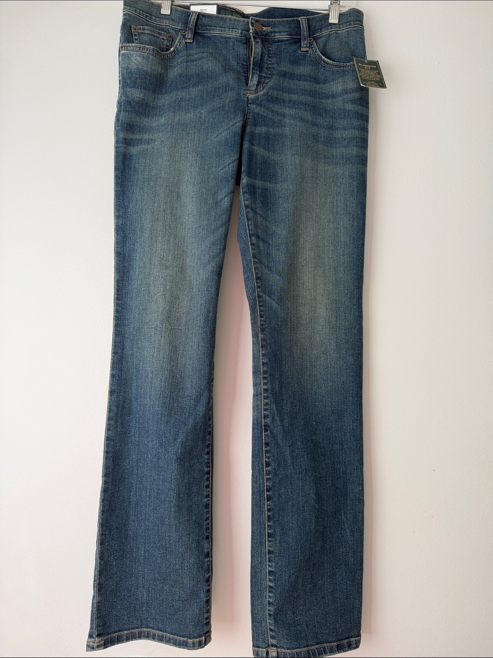 Ralph Lauren Women's Straight-Leg Jeans in Medium Blue Wash Sz 10 L 32